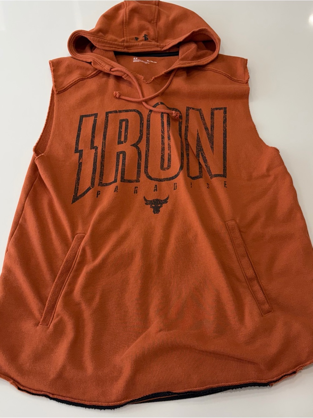 Under Armour Size XL Project Rock Iron Paradise Sleeveless Hoodie